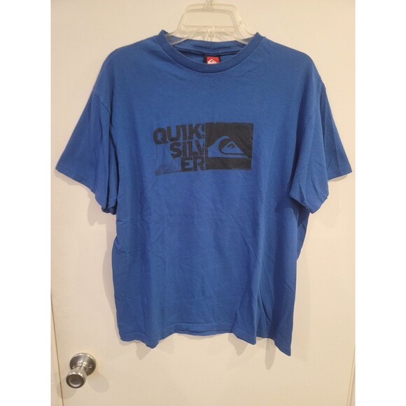 Vintage Early Y2K Quicksilver Blue Surf T-shirt - Picture 1 of 8